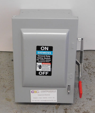 GNF322 - Siemens 60A Amp 3P Pole 240V Nema 1 Non-Fusible General Duty Safety Switch