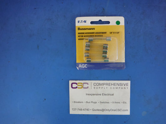 HEF-1 - Bussmann 2Pc) Agc-1A&3A, 1Pc) Agc-2A 250Vac Marine Fuse Kit- 5 Pack