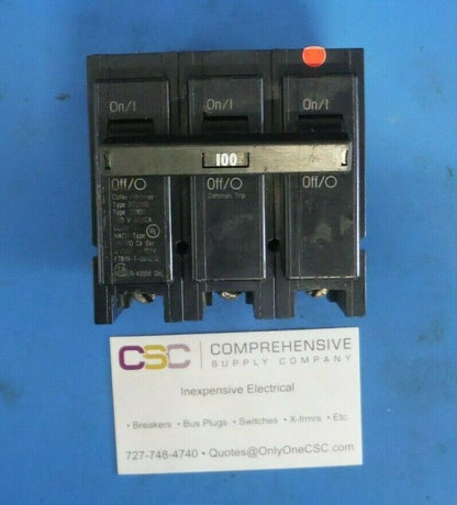 BR3100 - Cutler Hammer 100A Amp 3P Pole 10kA@240V Plug On Circuit Breaker