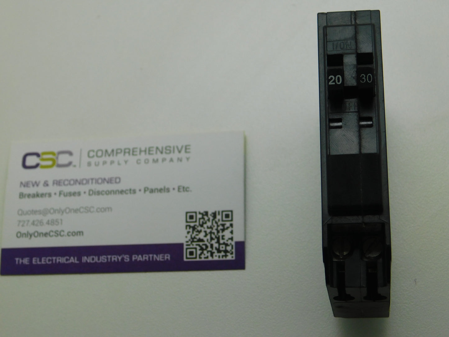 QO2030 - Square D 20/30A Amp 2X1P Pole 10kA@120/240V Plug On Duplex Circuit Breaker