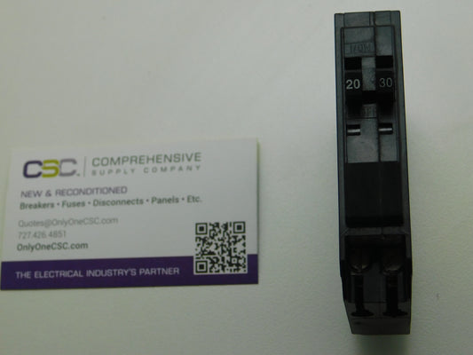 QO2030 - Square D 20/30A Amp 2X1P Pole 10kA@120/240V Plug On Duplex Circuit Breaker