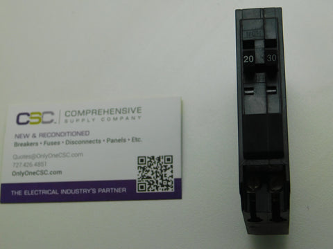 QO2030 - Square D 20/30A Amp 2X1P Pole 10kA@120/240V Plug On Duplex Circuit Breaker