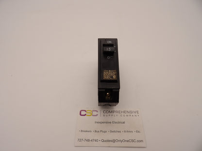 THQB1115 - GE 15A Amp 1P Pole 10kA@120/240V Bolt On Circuit Breaker - Older Series