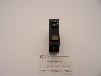 THQB1115 - GE 15A Amp 1P Pole 10kA@120/240V Bolt On Circuit Breaker - Older Series