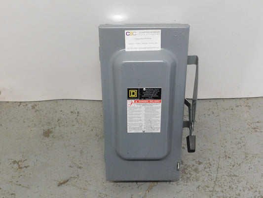 D223N - Square D 100A Amp 2P Pole 240V Nema 1 Fusible General Duty Safety Switch W/Neutral
