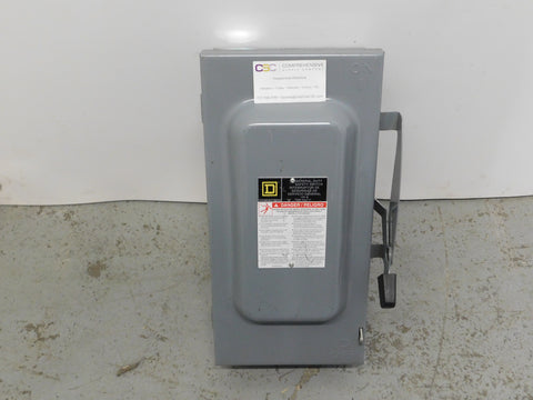 D223N - Square D 100A Amp 2P Pole 240V Nema 1 Fusible General Duty Safety Switch W/Neutral