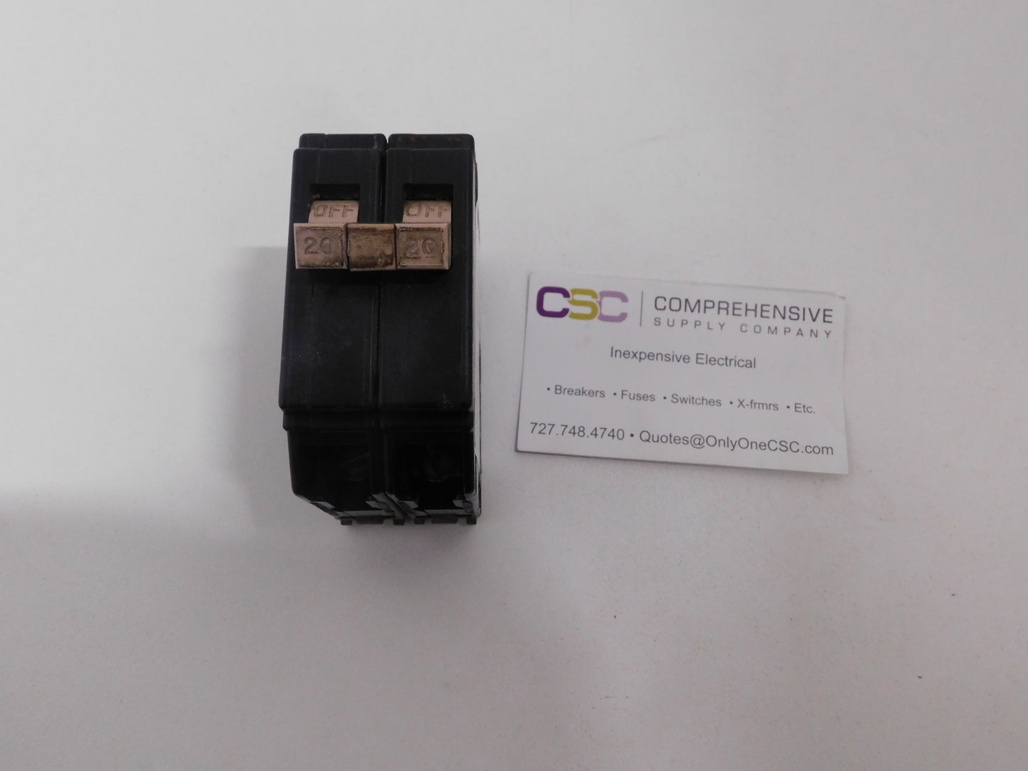 CH220 - Cutler Hammer 20A Amp 2P Pole 10kA@120/240V Plug On Circuit Breaker W/Metal Foot
