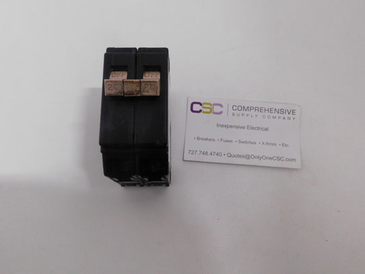 CH220 - Cutler Hammer 20A Amp 2P Pole 10kA@120/240V Plug On Circuit Breaker W/Metal Foot