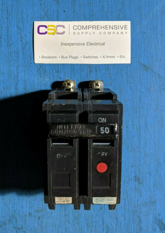 THHQB2150 - GE 50A Amp 2P Pole 22kA@120/240V Bolt On Circuit Breaker - Older Series