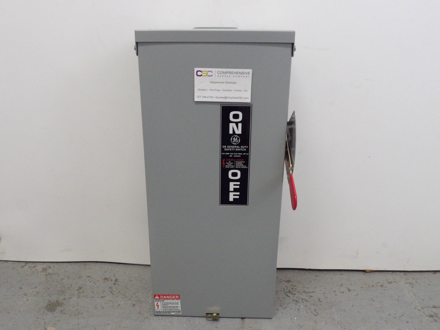 TG3223R - GE 100A Amp 2P Pole 240V Nema 3R Fusible General Duty Safety Switch