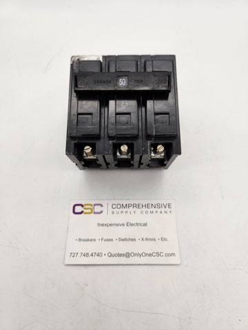QBHW3050H - Eaton 50A Amp 3P Pole 22kA@240V Bolt On Quicklag Circuit Breaker