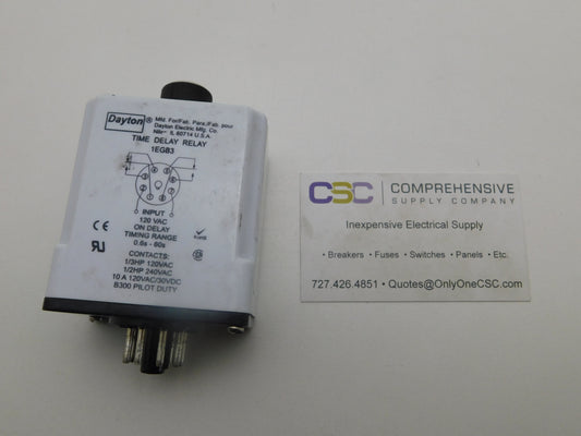 1EGB3 - Dayton 10A Amp 120V 1/2Hp-240V 1/3Hp-120V Time Delay Relay