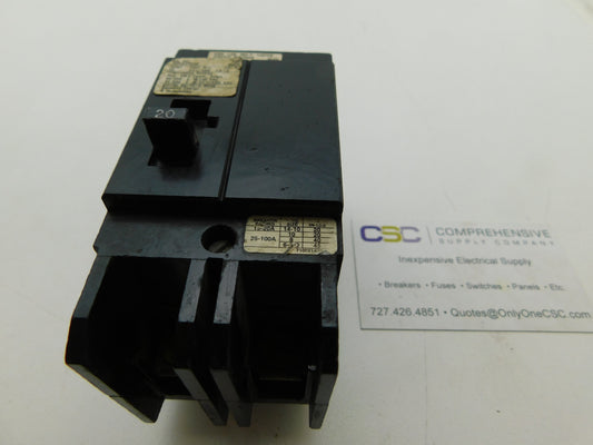 BQCH2B020 - Siemens 20A Amp 2P Pole 14kA@277/480V Bolt On Circuit Breaker