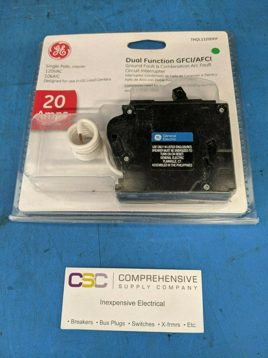 THQL1120DFP - GE 20A Amp 1P Pole 10kA@120V Plug On Dual Function AFCI/GFCI Circuit Breaker