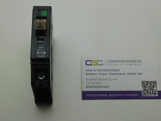 CHF115 - Eaton 15A Amp 1P Pole 10kA@120/240V Plug On Circuit Breaker