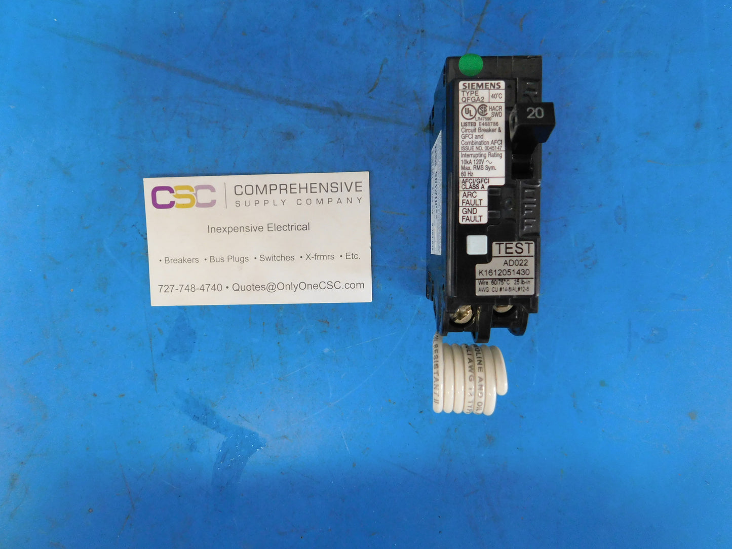 Q120DF - Siemens 20A Amp 1P Pole 10kA@120V Plug On Dual Function AFCI/GFCI Circuit Breaker