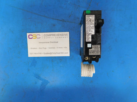 Q120DF - Siemens 20A Amp 1P Pole 10kA@120V Plug On Dual Function AFCI/GFCI Circuit Breaker