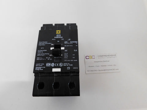EGB34035 - Square D 35A Amp 3P Pole 35kA@480Y/277V Bolt On Egp Circuit Breaker