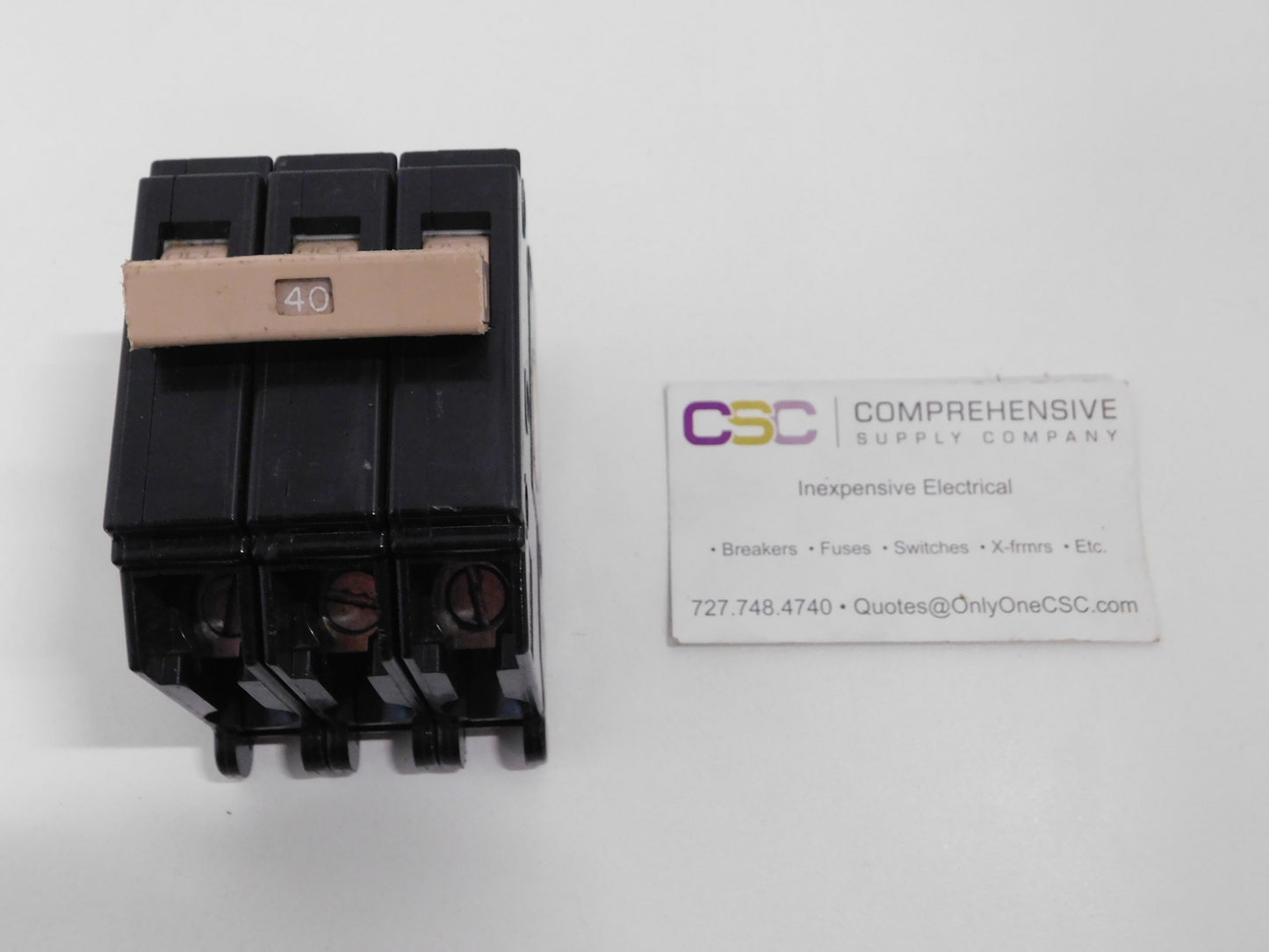 CH340 - Eaton 40A Amp 3P Pole 10kA@240V Plug On Circuit Breaker