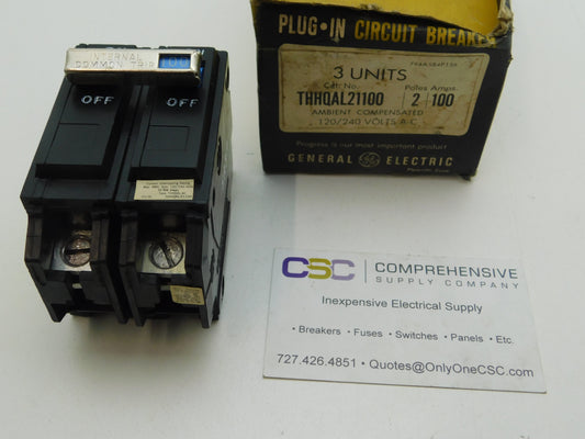 THHQAL21100 - GE 100A Amp 2P Pole 22kA@120/240V Plug On Circuit Breaker