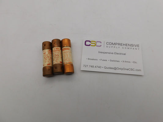 OT-30 - Shawmut 30A Amp 250V Class K5 One-Time Cartridge Fuse - 3 Pack
