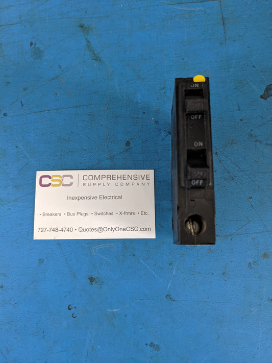 QO2020 - Square D 20/20A Amp 2X1P Pole 10kA@120/240V Twin/Tandem/Duplex Plug On Qo Circuit Breaker Older Series