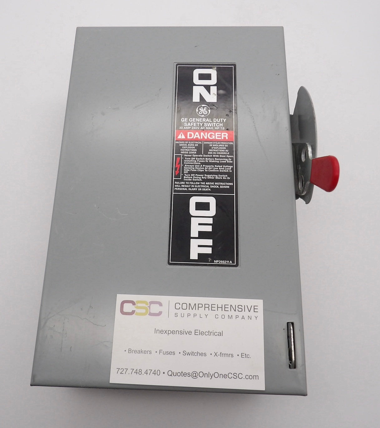 TG3221 - GE 30A Amp 2P Pole 240V Nema 1 Fusible General Duty Safety Switch