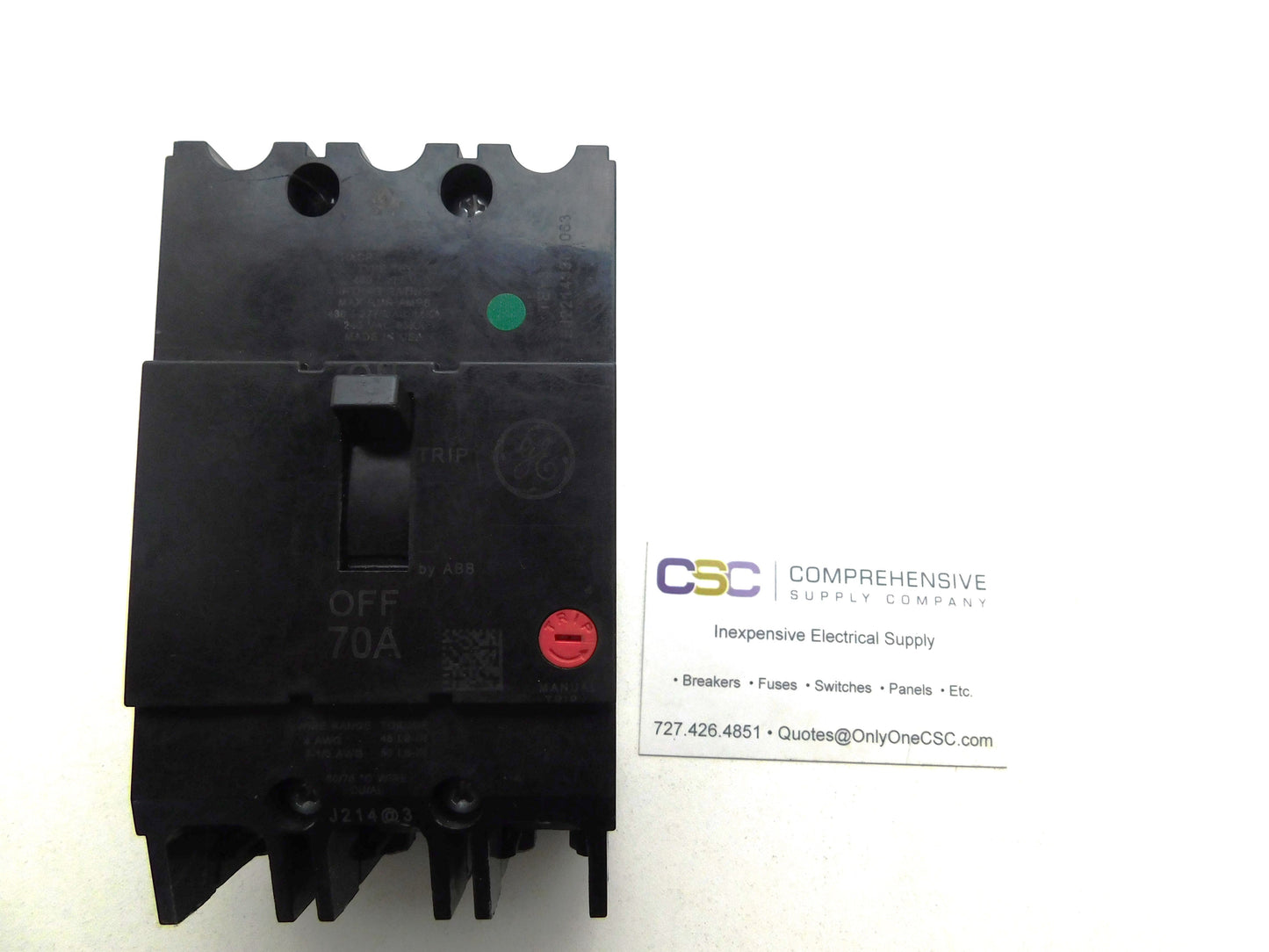 TEY370 - GE 70A Amp 3P Pole 14kA@480/277V Bolt On Circuit Breaker