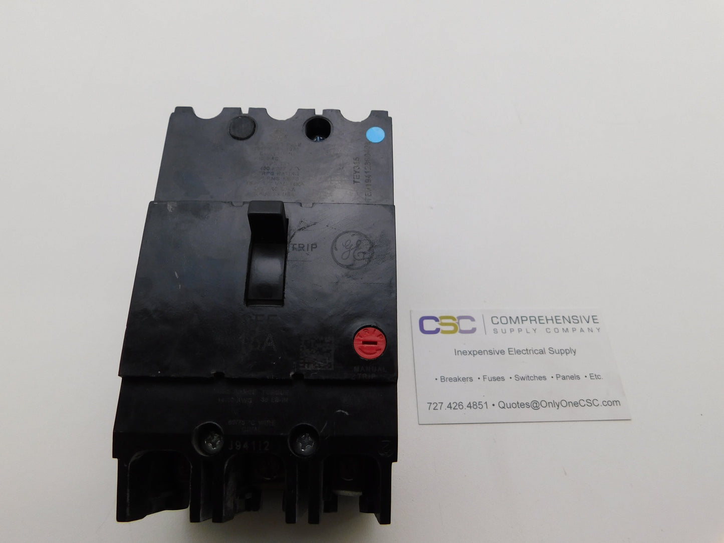 TEY315 - GE 15A Amp 3P Pole 14kA@480/277V Bolt On Circuit Breaker
