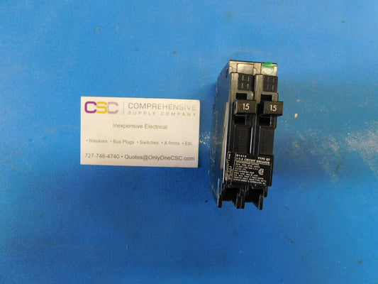 Q1515 - ITE 15/15A Amp 2X1P Pole 10kA@120/240V Plug On Duplex Circuit Breaker - Older Series
