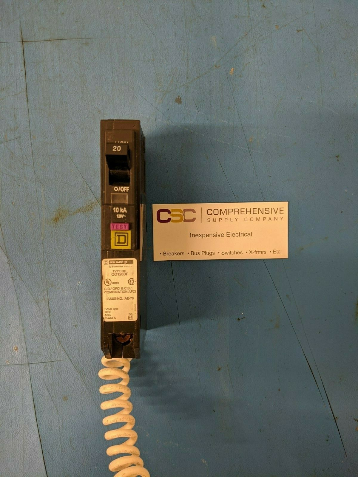 QO120DF - Square D 20A Amp 1P Pole 10kA@120V Plug On Dual Function AFCI/GFCI Circuit Breaker