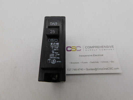 BR125 - Eaton 25A Amp 1P Pole 10kA@120/240V Plug On Circuit Breaker