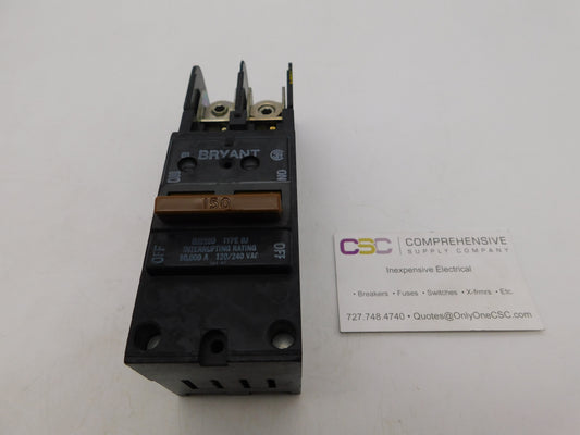 BJ2150 - Bryant 150A Amp 2P Pole 10kA@120/240V Plug On Main Circuit Breaker W/Brown Handle