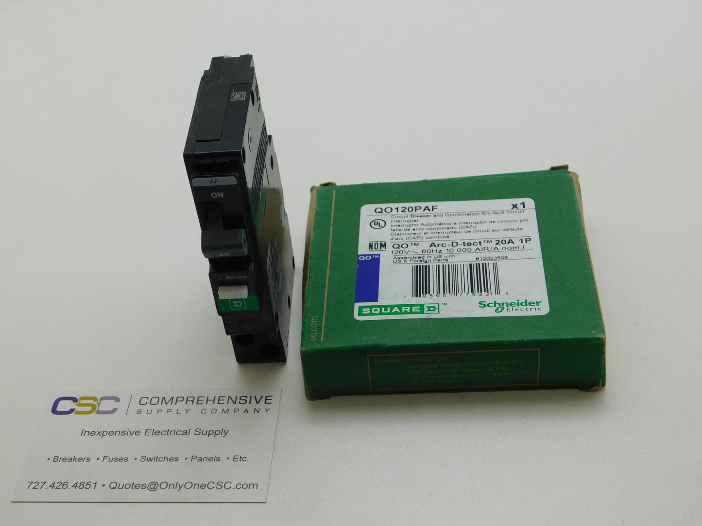 QO120PAF - Square D 20A Amp 1P Pole 10kA@120V Plug On Neutral Combo Arc Fault Circuit Breaker