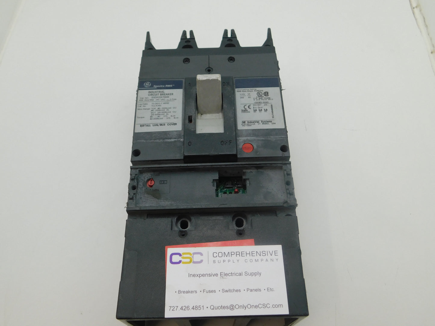 SGDA32AT0400 - GE 400A Amp 3P Pole 65kA@240V Bolt On Spectra Rms Circuit Breaker