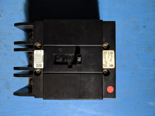 GHB3070 - Eaton 70A Amp 3P Pole 14kA@480Y/277V Bolt On Circuit Breaker