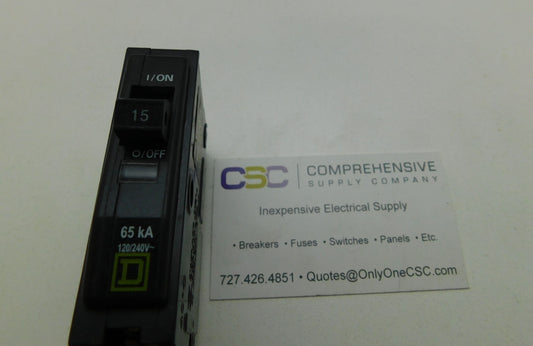 QHB115 - Square D 15A Amp 1P Pole 65kA@120/240V Bolt On Circuit Breaker