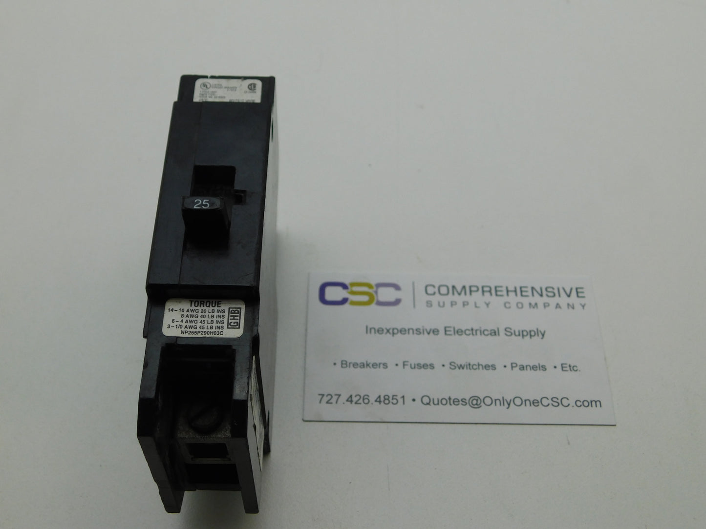 GHB1025 - Eaton 25A Amp 1P Pole 120/277V 14kA@277V Bolt On Circuit Breaker