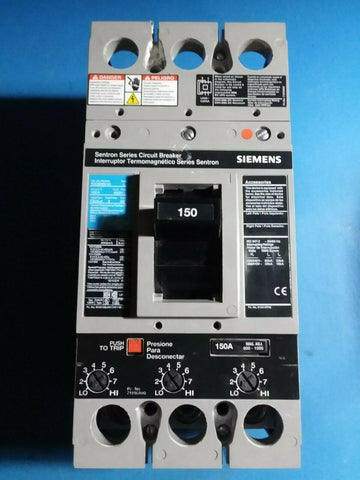 FXD63B150 - Siemens 150A Amp 3P Pole 600V 35kA@480V Bolt On Sentron Circuit Breaker W/Black Label