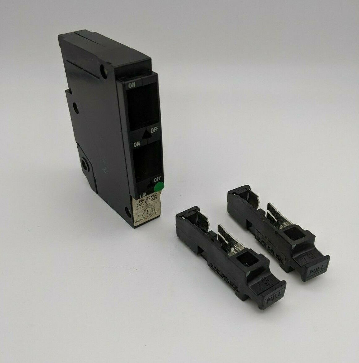 QF-1515 - Square D 15/15A Amp 2X1P Pole 10kA@120V Plug On Duplex Fuse Pull Circuit Breaker/Misc Switch