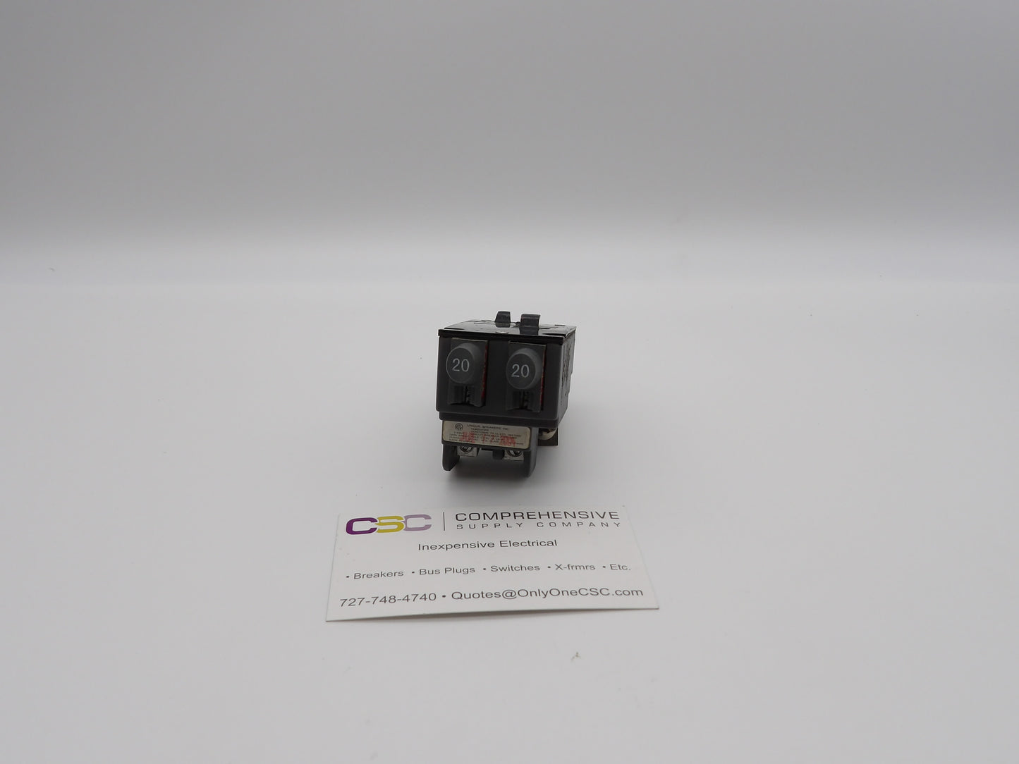 UBIP-2020 - Connecticut Electric 20/20A Amp 2X1P Pole 10kA@120/240V Bolt On Duplex Pushmatic Replacement Circuit Breaker