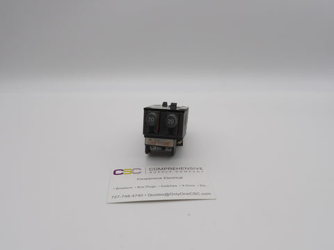 UBIP-2020 - Connecticut Electric 20/20A Amp 2X1P Pole 10kA@120/240V Bolt On Duplex Pushmatic Replacement Circuit Breaker