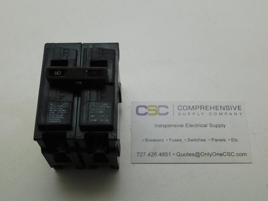 Q260 - Siemens 60A Amp 2P Pole 10kA@120/240V Plug On Circuit Breaker - Older Series