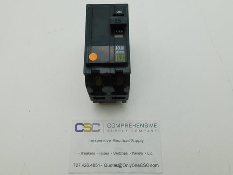 QO225 - Square D 25A Amp 2P Pole 10kA@120/240V Plug On Circuit Breaker