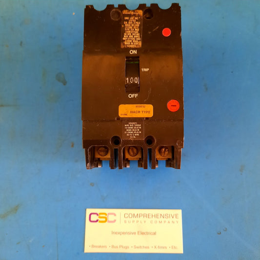TEY3100 - GE 100A Amp 3P Pole 14kA@480Y/277V Bolt On Circuit Breaker - Older Series