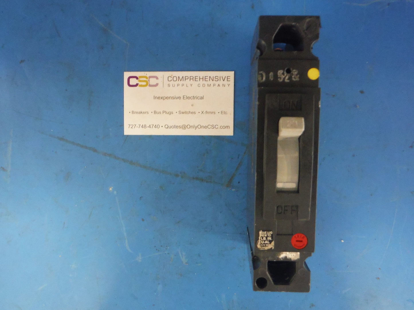 THED113020 - GE 20A Amp 1P Pole 65kA@277V Feed Thru Thed Circuit Breaker
