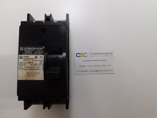 Q2L2100H - Square D 100A Amp 2P Pole 22kA@240V Feed Through Circuit Breaker