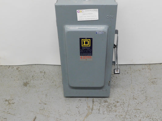 H363N - Square D 100A Amp 3P Pole 600V Nema 1 Fusible Heavy Duty Safety Switch W/Neutral