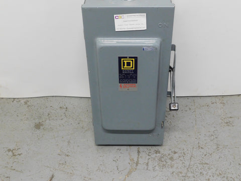 H363N - Square D 100A Amp 3P Pole 600V Nema 1 Fusible Heavy Duty Safety Switch W/Neutral