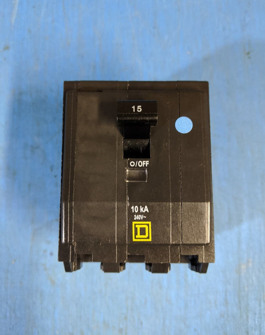 QOB315 - Square D 15A Amp 3P Pole 10kA@240V Bolt On Circuit Breaker